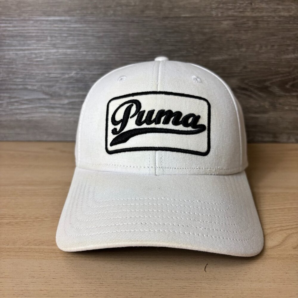 Puma Hat Cap Strap Back White Black Performance Adjustable